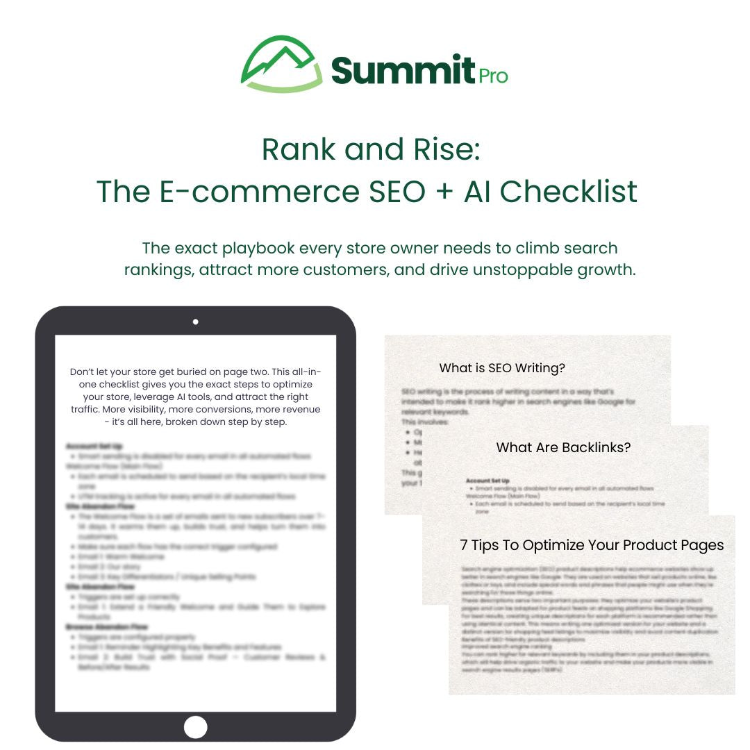 Summit Pro E-commerce SEO Checklist